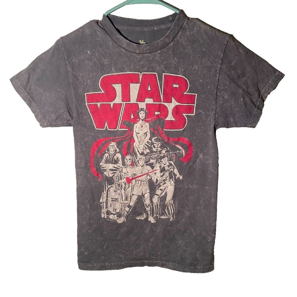 Junk Food Star Wars Womens Graphic Logo Cotton Crew Neck Grey Gray Size XS